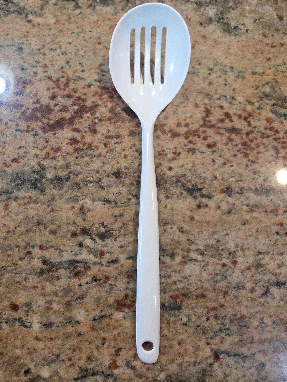 Copco Kitchen Utensil White Melamine Server Rare Vintage Slotted Spoon 645